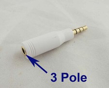 1x 3.5mm 1/8" Male Stereo 4 Pole To Female 3 Pole Audio Adapter Converter White