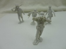 VINTAGE 4 MARX BATTLEGROUND DESERT FOX GRAY GERMAN SOLDIERS
