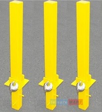 3 x Security Parking Posts, Fold Down Heavy Duty, Parking Bollard Maypole MP9739