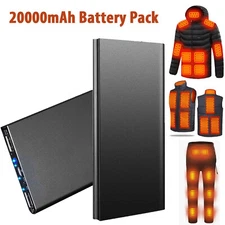 20000mAh Battery Pack USB Power Bank 5V/2.1A for Heated Vest Jacket Pants Scarf