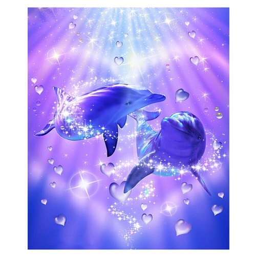 Kits completos de mosaico de punto de cruz bordado de delfines pintura diamante 5D taladro redondo - Imagen 20 de 26