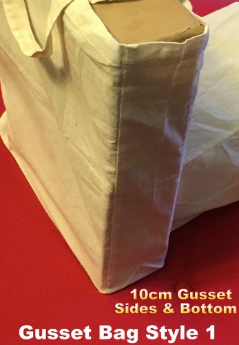 Calico Bags Shopping Bag Tote Calico Bag Gusset 10cm H45.5*W35.5 S1: 1-200 bags - Picture 5 of 25