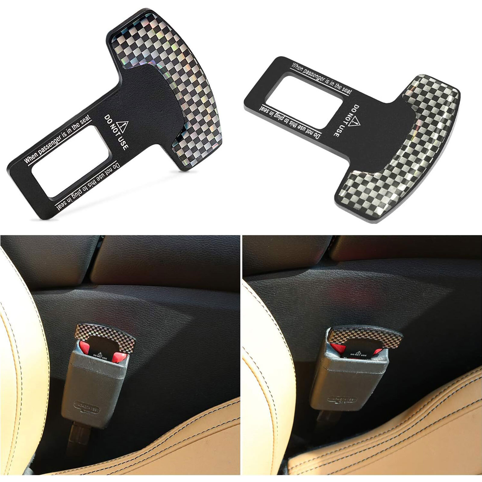 2X Car Seat Belt Buckle Clips Car Front Seat Belt Buckle Socket Plug