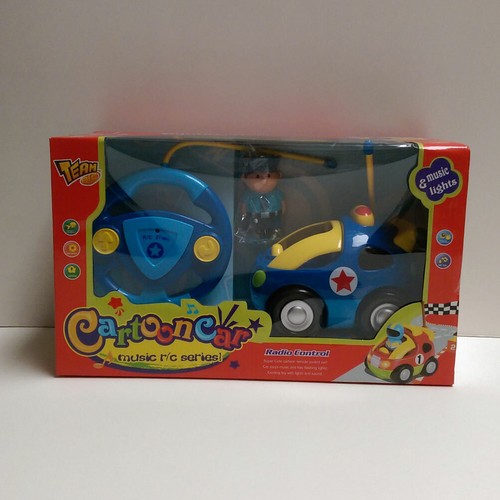 Cartoon Remote Control R/C Police Car Toy for Toddlers & Kids Music & Lights NEW - Picture 8 of 9
