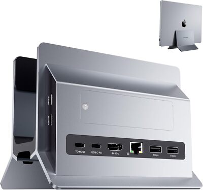 Vertical MacBook Docking Station. Docking Station for Mac Mini with M.2 NVMe