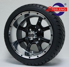 Golf Cart 12 Ghost Wheels And 21535-12 Dot Low Profile Tires Set Of 4