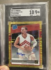 2020-21 DONRUSS #215 MALACHI FLYNN AUTOGRAPHED CHOICE GOLD 3/10