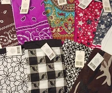 Bandana Handkerchief Head Wrap Durag Paisley Stars&Stripes Dinosaurs NEW w/TAG