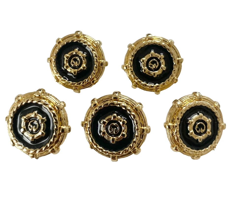 (5) ST. JOHN Collection Sport Black Gold Caviar Buttons Replacement Jacket Shirt - Image 2 of 4