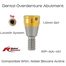 Locator Abutment Conical Connection RP 1.0 mm For Nobel Biocare Active Ø4.3 Dia
