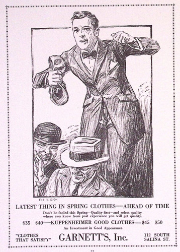 1923 Syracuse University Onondagan Garnett's Inc Good Clothes Print Ad
