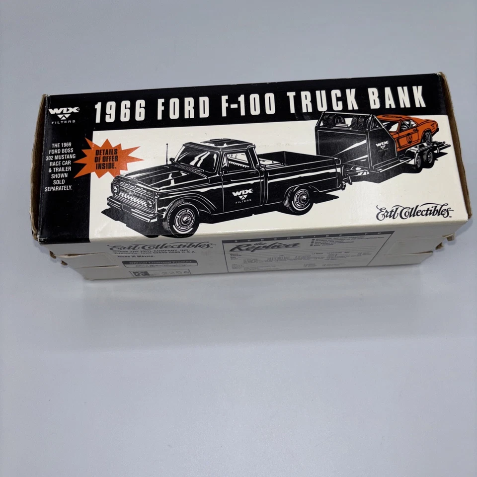 Banco de camión fundido a presión Ford F-100 1966 Wix Filters con llave modelo ERTL 1:25 detallado Foto 2 de 4