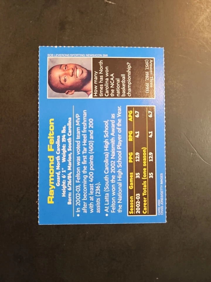 Raymond Felton North Carolina #350 Sports Illustrated for Kids SI For Kids (d4) - Image 2 of 2