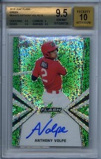 2019 Anthony Volpe Leaf FLASH Green Gem Mint 9.5 Auto 10 /15