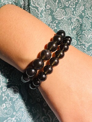 Tektit (Cintamani Saffordite) bracelet stretch power bracelet natural stone healing stone