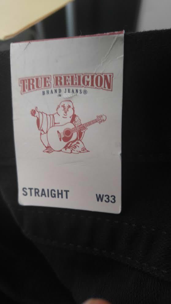 True Religion Straight with flaps all black jeans sz.33 $185 True Religion Straight with flaps all black jeans sz.33 $185