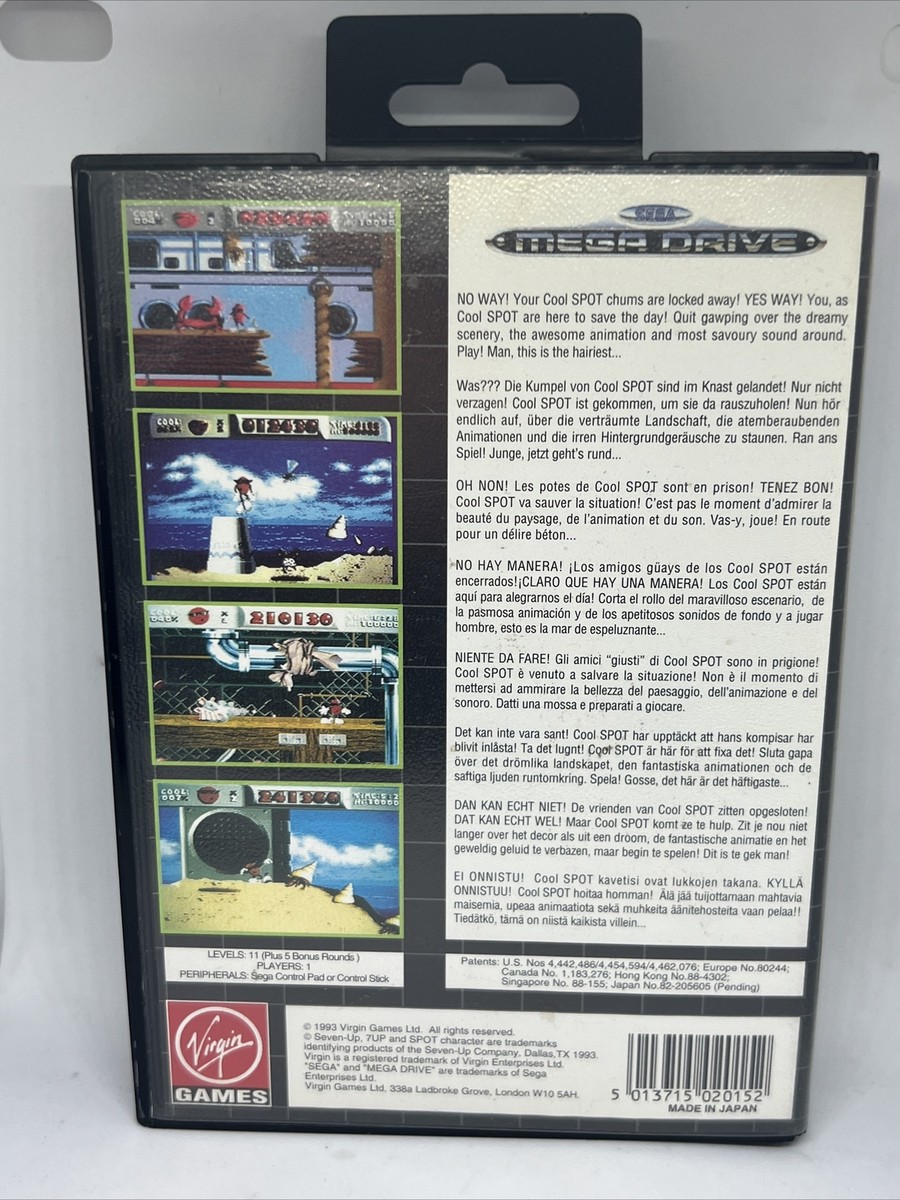 Jeu Cool Spot - SEGA MEGA DRIVE - Version PAL EUR - Complet (Boîte+Manuel+Jeu) - État Correct