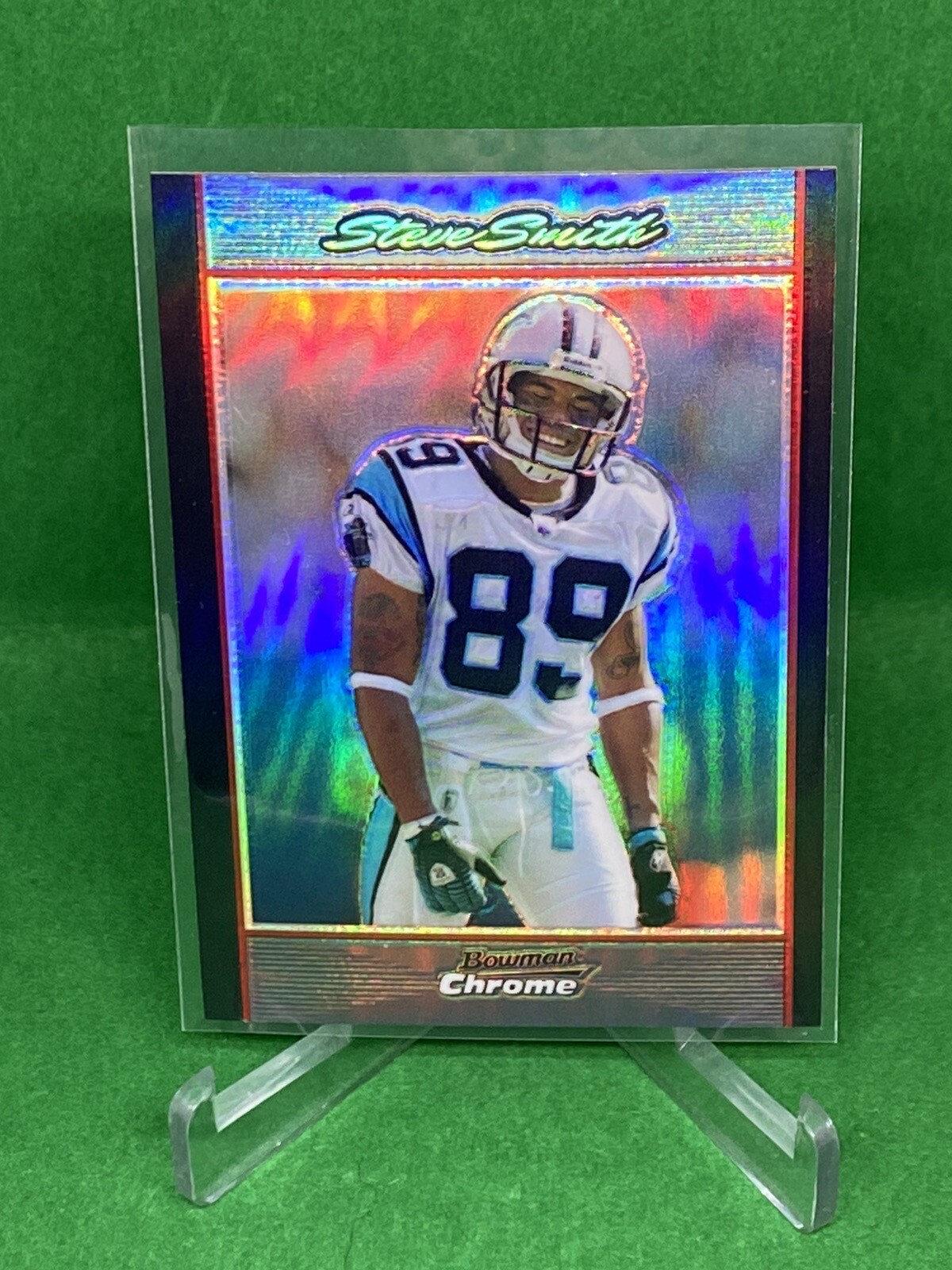Steve Smith 2007 Bowman Chrome #140 Refractor Carolina Panthers HOF? Utah Utes