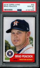 2018 Topps Living Set #45 Brad Peacock PSA 10 Gem Mint Short Print Card 41331955