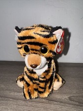 TY Beanie Babies SOFT STRIPERS THE TIGER W/ BIG EYES 6" Stuffed Animal Toy 2015
