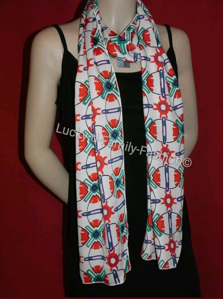 NEW ex M&S lightweight scarf cream red green purple print wedding Spring  Summer
