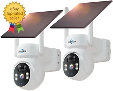 Solar Camera, 4MP 100% Wireless Wifi Camera Outdoor, Humanoid Detection, PTZ 360