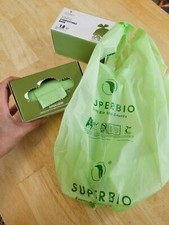 1.6 Gallon Handle Tie Compostable Food Scrap Bags For Counter Top Compost Bin...