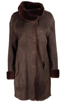 AKRIS BROWN SHEARLING AND SUEDE COAT FR 44 UK 16