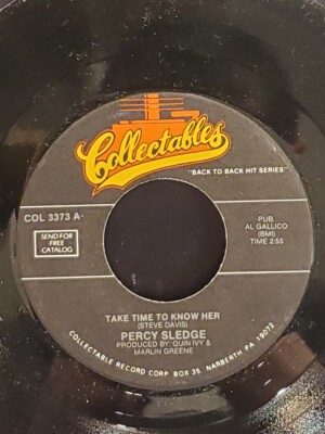 PERCY SLEDGE 7'' 45 RPM ''Take Time to Know Her'' & ''Warm & Tender Love'' NM-