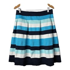 7th Avenue New York  Co Striped Textured Skirt Blue White Navy Size Large