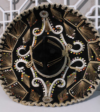 Vintage Authentic Mariachi Sombrero Black Gold Pigalle XXXXX Hat Made in Mexico