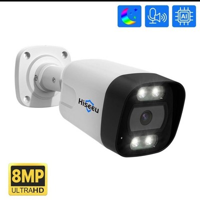 Hiseeu 4K 8MP POE IP Kamera Außen Überwachungskamera Nachtsicht Audio Wasserdich