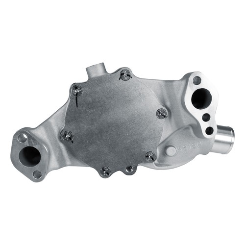 Edelbrock 88150, One SBC Water Pump Short- 3/4in Shaft- R/R Satin Aluminum Perfo - Picture 4 of 11