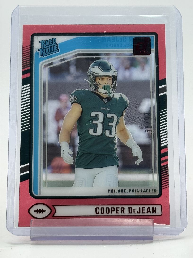 COOPER DEJEAN 2024 CLEARLY DONRUSS RATED ROOKIE RED EAGLES RC /99 Q4556