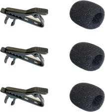 3pcs Lavalier Microphone Metal Tie Clips with Lapel Mic 6 Pack 6mm