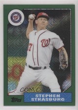 2017 Topps Silver Pack 1987 Design Chrome Green 45/175 Stephen Strasburg 3g3