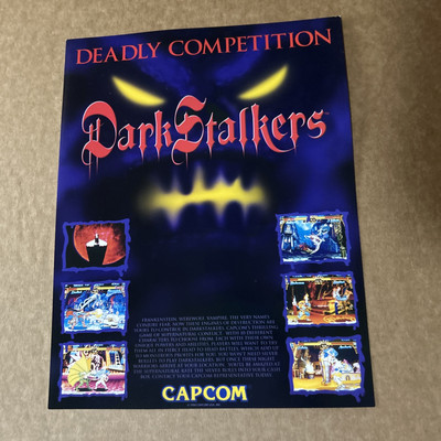 nos Original Factory Dark Stalkers Cps  2 Capcom arcade Video game flyer