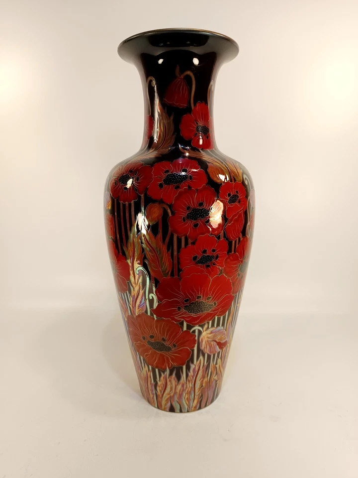 ZSOLNAY, МНОГОСЛОЙНЫЙ EOSIN, ПОДПИСАННЫЙ ВРУЧНУЮ ФАРФОРОВАЯ НАПОЛЬНАЯ ВАЗА (JR014) - Изображение 4 из 4