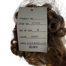 Dollspart Doll Wig Honey Blonde Very Curly 100 Kanekalon Fiber Doll Hair Cap 9