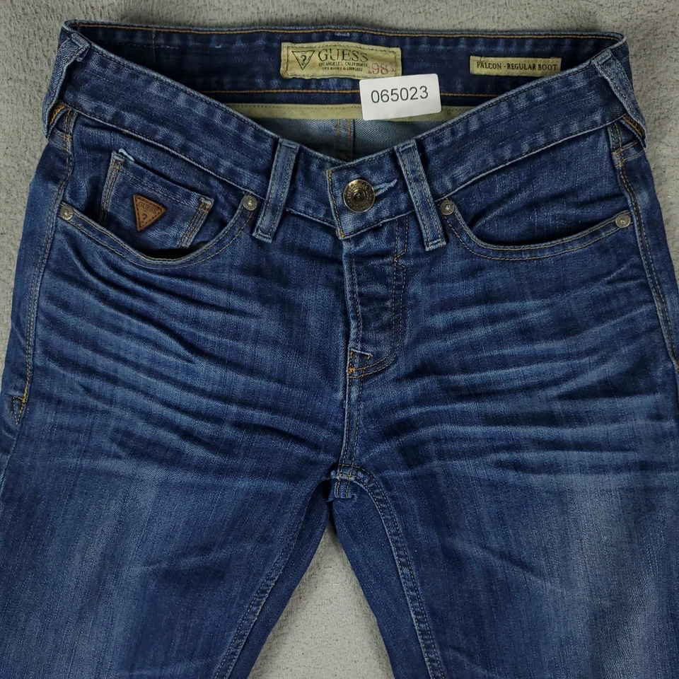 Guess Jeans Mens Size 28x32 Blue Falcon Bootcut Distressed Denim Pants - Image 3 of 4