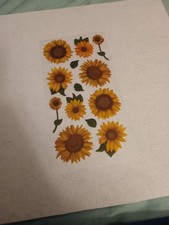 Sunflower sticker sheet, new, 13 pieces