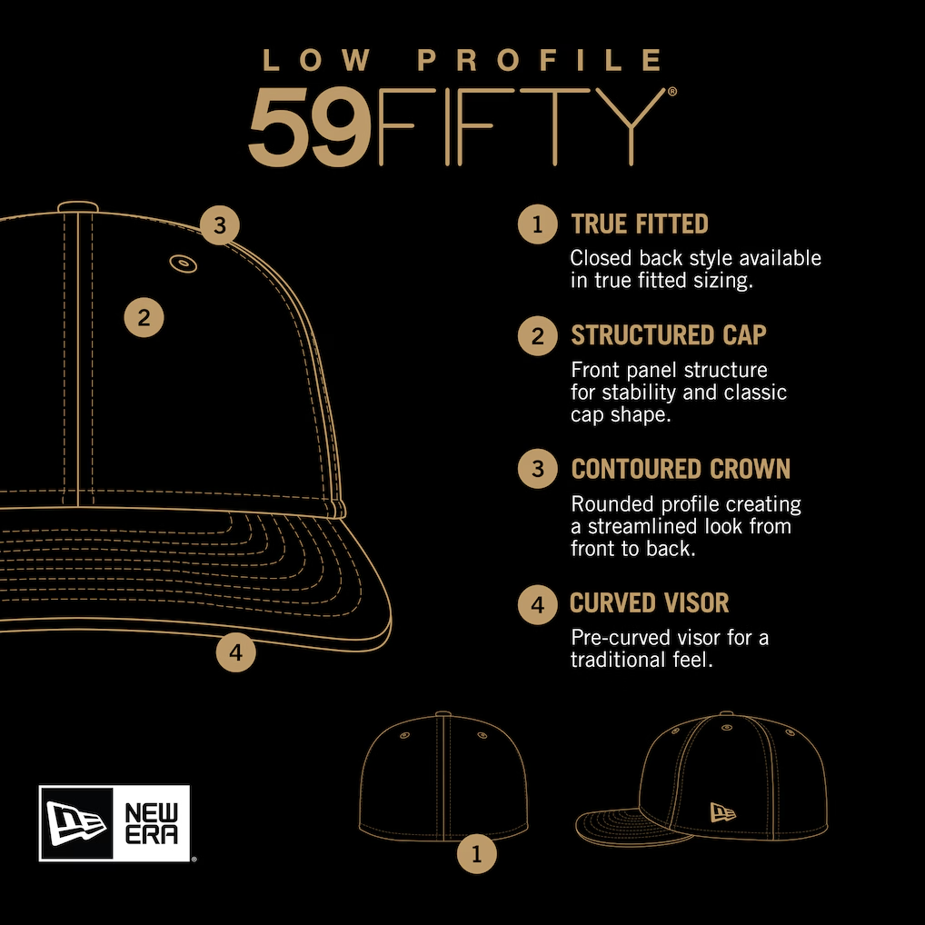 Official New Era LA Dodgers Black Low Profile 59FIFTY Fitted Hat