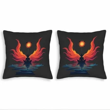 Set of 2 Throw Pillow Covers 18x18in -  for Couch Bed Car