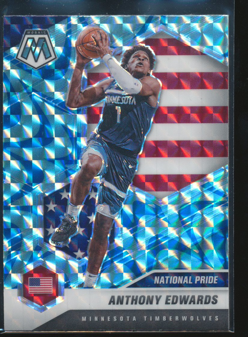 2020-21 Panini Mosaic Anthony Edwards National Pride Reactive Blue #252 RC C182