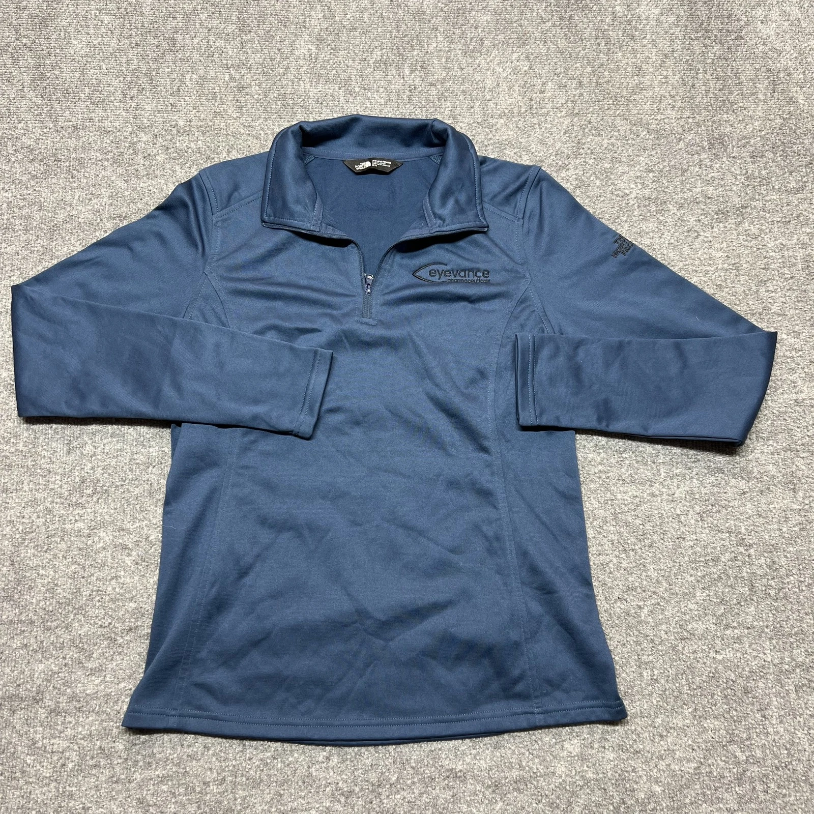 The North Face Pullover Womens Medium Blue 1/4 Zip L Tech Fleece Hiking Top New