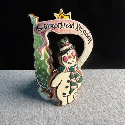 Blue Sky Heather Goldminc Gingerbread Kingdom Snowman Tea Light Holder 2002