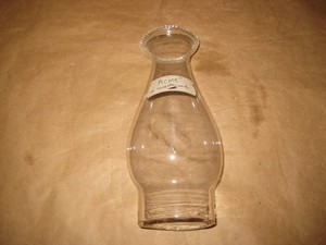RARE ANTIQUE SIGNED ACME Pie Top Beaded Top Glass Oil Kerosene Lamp Chimney
