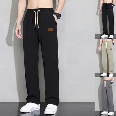 Für Herren Elastischer Bund Lockere Freizeithose Große Größen Einfarbig Hose - Bild 1 von 4