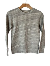 Tucker + Tate Sweatshirt Girls Size Small 7/8 Gray Heather Striped Crew Neck Top
