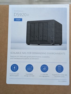Synology DS920+ 4-Bay NAS Diskless Intel Plex Jellyfin Hardware Transcoding